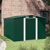vidaXL Garden Shed Green Galvanized steel 101.2 x 117.3 x 70.1 in