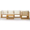 vidaXL Garden Lounge Set Cream Solid Acacia Wood Modular