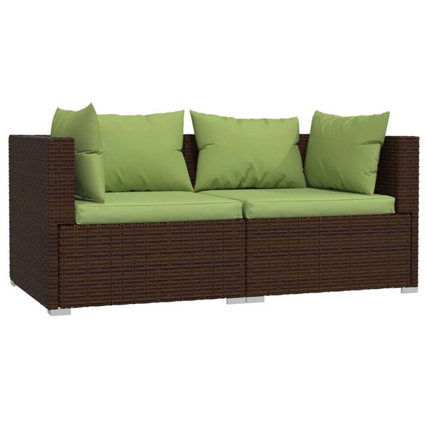 vidaXL Garden Lounge Set Brown, Green