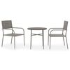 vidaXL Garden Dining Set Gray PE rattan, powder-coated steel, PP board