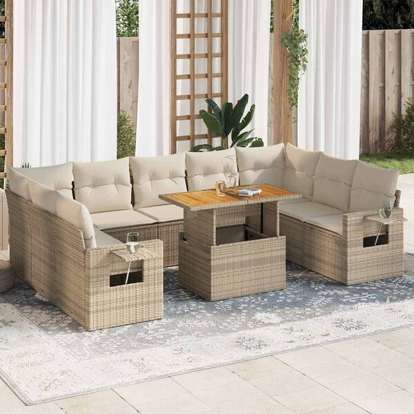 vidaXL Garden Sofa Set Beige