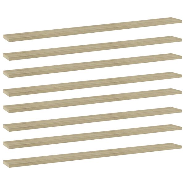 vidaXL Shelf Set of 8 Sonoma oak Engineered wood 39.4 x 3.9 x 0.6 in