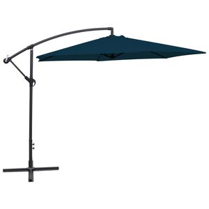 vidaXL Cantilever Garden Umbrella Solid blue Polyester, Steel