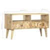 vidaXL TV Cabinet Natural Wood Solid Mango Wood Compact TV Cabinet