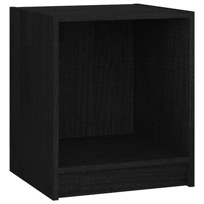 vidaXL Bedside Cabinets 2 pcs Black 14"x13.2"x16.3" Solid Wood Pine