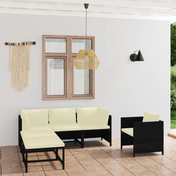 vidaXL Garden Lounge Set Black