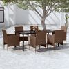 vidaXL Garden Dining Set Brown and Black