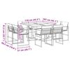 vidaXL Garden Dining Set White Powder-coated steel Medium Foldable
