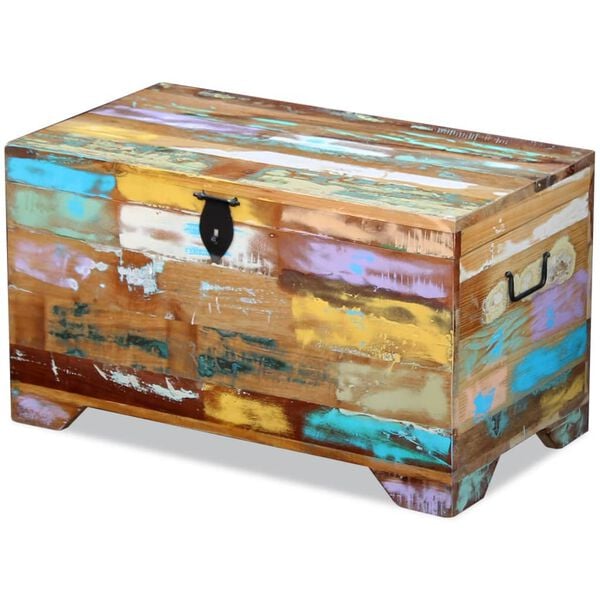 vidaXL Storage Chest Multicolor Solid Reclaimed Wood