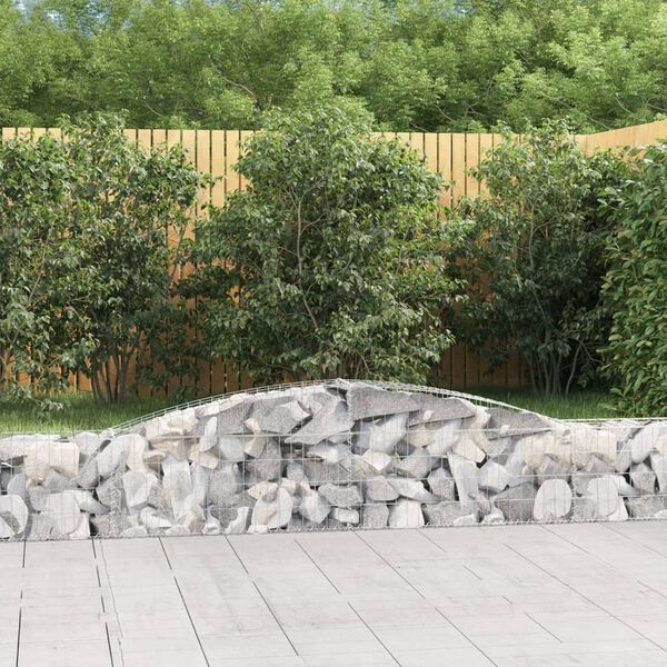 vidaXL Arched Gabion Baskets 15 pcs 157.5x11.8x40/60" Galvanised Iron