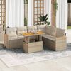 vidaXL Garden Sofa Set Beige, Cream White