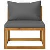 vidaXL Garden Lounge Set Dark grey, Natural wood