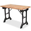 vidaXL Dining Table Brown and Black Steel and Solid Fir Wood Medium