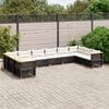 vidaXL Garden Sofa Set Black, Cream White
