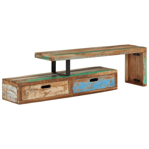 vidaXL TV Stand Multicolor Solid Reclaimed Wood Medium TV Stand