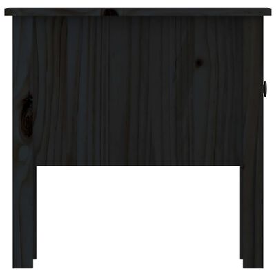 vidaXL Side Table Black 19.7"x19.7"x19.3" Solid Wood Pine