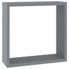 vidaXL Wall Cube Shelves 3 pcs Gray MDF