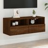 vidaXL TV Wall Cabinet Brown Oak Engineered Wood 31.5x11.8x11.8 in