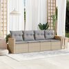 vidaXL Garden Sofa Set Mix Beige PE Rattan 4 Piece Modular