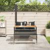 vidaXL 3 Piece Garden Dining Set with Cushions Grey Poly Rattan
