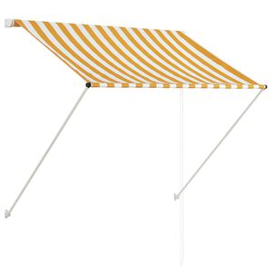 vidaXL Retractable Awning 39.4x59.1" Yellow and White
