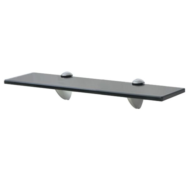vidaXL Floating Shelf Black Tempered safety glass, Zinc alloy