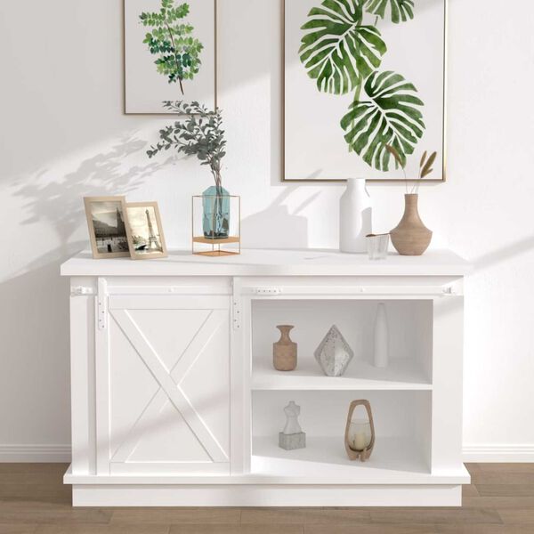 vidaXL Mini Sliding Cabinet Door Kit Carbon Steel White 59.8 "