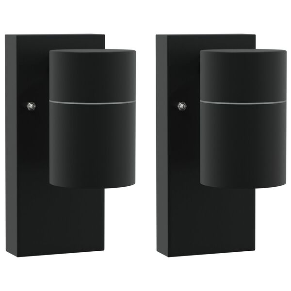 vidaXL Outdoor Wall Lights 2 pcs Black 6.5 x 10.5 x 16 cm