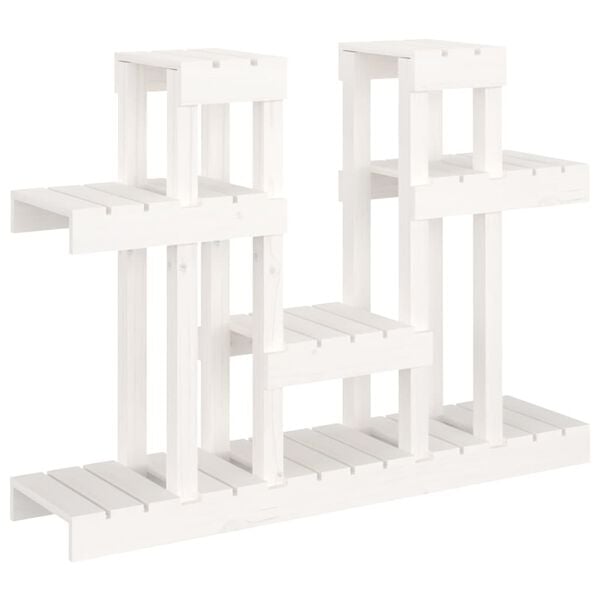 vidaXL Plant Stand White 41.1x9.8x30.5" Solid Wood Pine