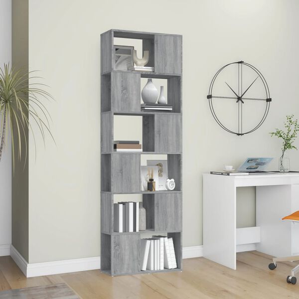 vidaXL Book Cabinet Grey Sonoma Engineered wood Medium Storage