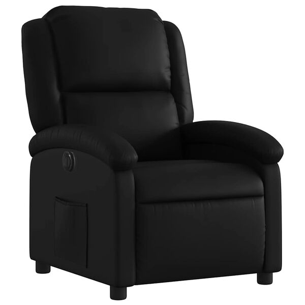 vidaXL Electric Recliner Chair Black Faux Leather, Metal, Plywood Standard