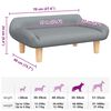 vidaXL Dog Bed Light Grey Fabric (100% polyester), solid pine wood