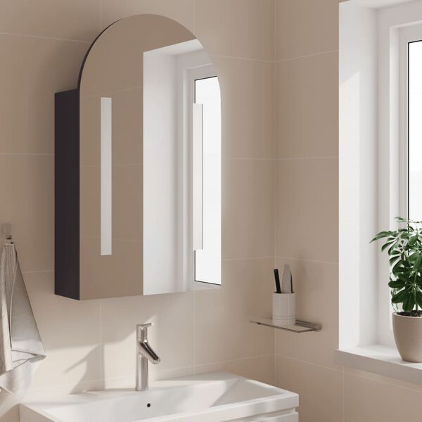 vidaXL Bathroom Mirror Cabinet Grey