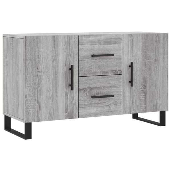 vidaXL Sideboard Grey sonoma Engineered wood, metal Medium Sideboard