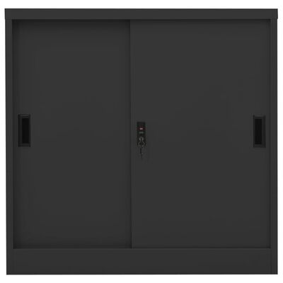 vidaXL Sliding Door Cabinet with Planter Box Anthracite Steel