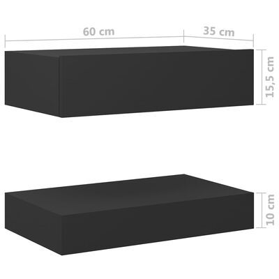 vidaXL Bedside Cabinets 2 pcs Gray 23.6"x13.8" Engineered Wood