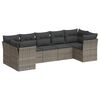 vidaXL Garden Sofa Set Grey with Dark Grey Cushions