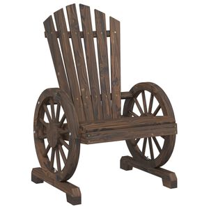 vidaXL Garden Adirondack Chair Burnt Wood Solid Fir Wood Standard