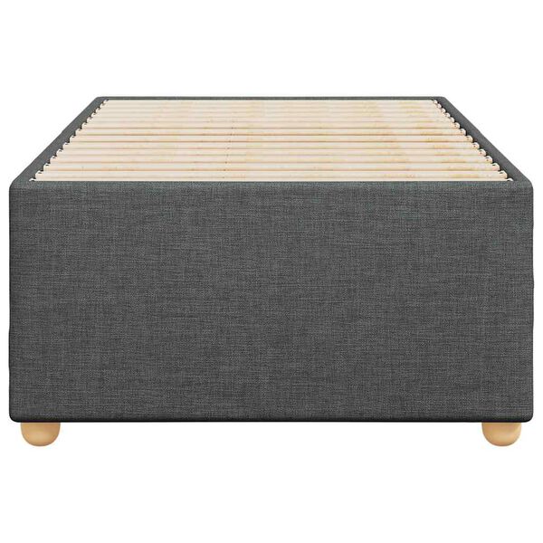 vidaXL Bed Frame Dark Grey 100% Polyester, Plywood, Engineered Wood