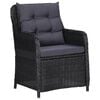 vidaXL Rattan Chair Set of 2 Black and Dark Grey