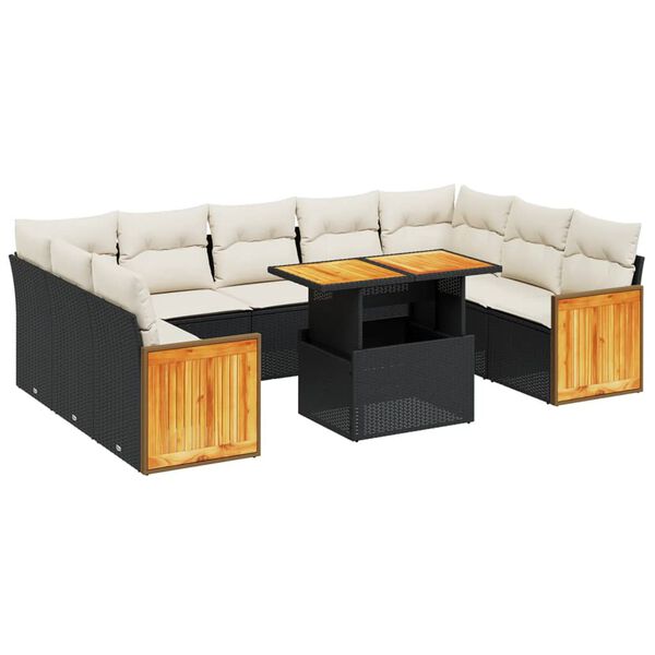 vidaXL Garden Sofa Set Black