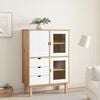 vidaXL Highboard Brown and White Solid pine wood 33.5 x 16.9 x 49.2 in
