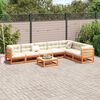vidaXL Garden Sofa Set Wax brown Solid pine wood Large Modular