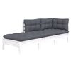 vidaXL Garden Lounge Set White, Anthracite Solid Pinewood, Polyester Fabric