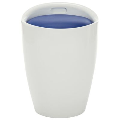 vidaXL Storage Stool White and Blue Faux Leather