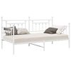 vidaXL Daybed Frame with Headboard White Twin Steel
