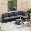 vidaXL Garden Sofa Set with Cushion 6 pcs Black Aluminium