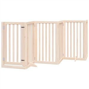 vidaXL Dog Gate Set of 6 Natural wood Poplar wood