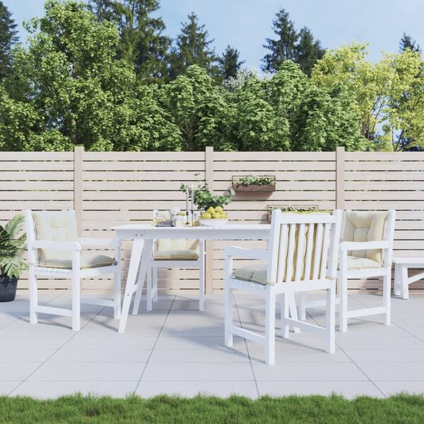 vidaXL Lowback Chair Cushion Set of 4 Cream