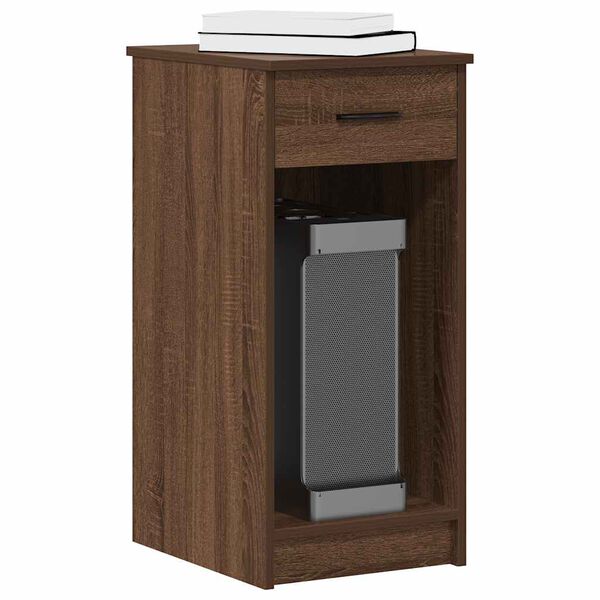 vidaXL Computer Tower Stand Brown Oak Engineered Wood